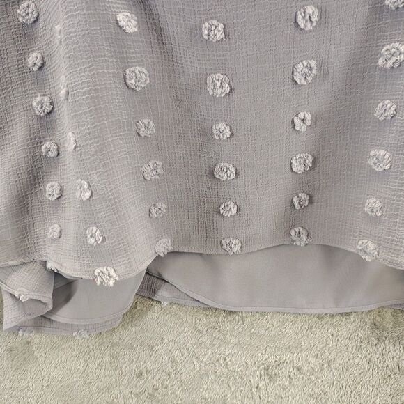 Cato Women's Off The Shoulder Pokadot Flutter Bell Sleeve Lavender Gray Size 18W - Picture 9 of 10
